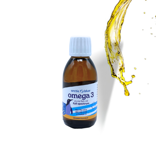 Arctic Blue Omega 3 visolie (sinaasappelsmaak) - 150 ml